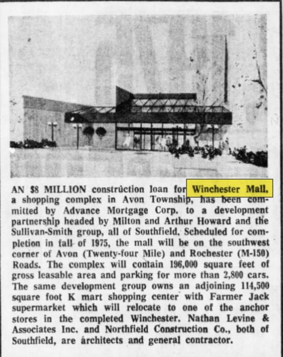 Winchester Mall - Jan 1975 Article
